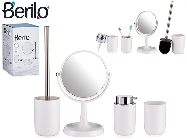 4 pieces set white bathroom items