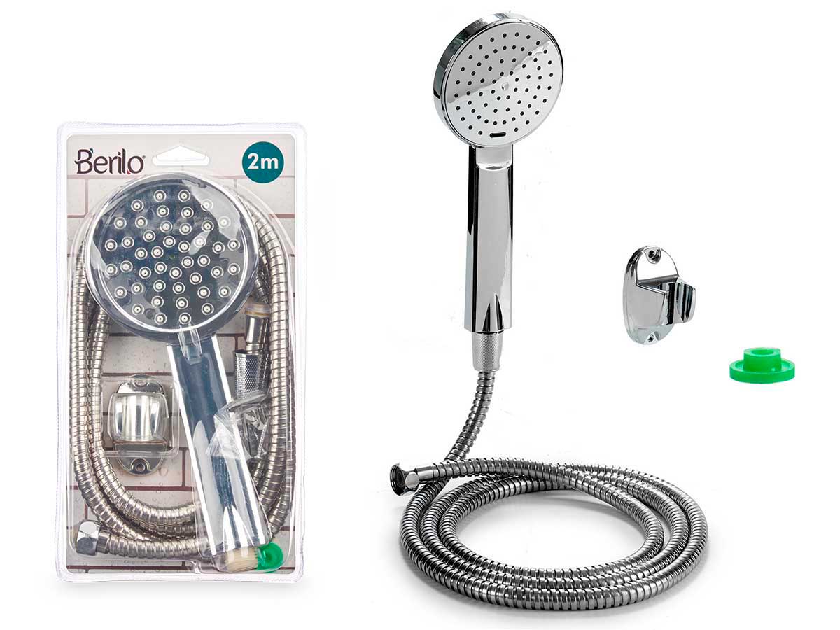 Telefono ducha red cromado y manguera 2m