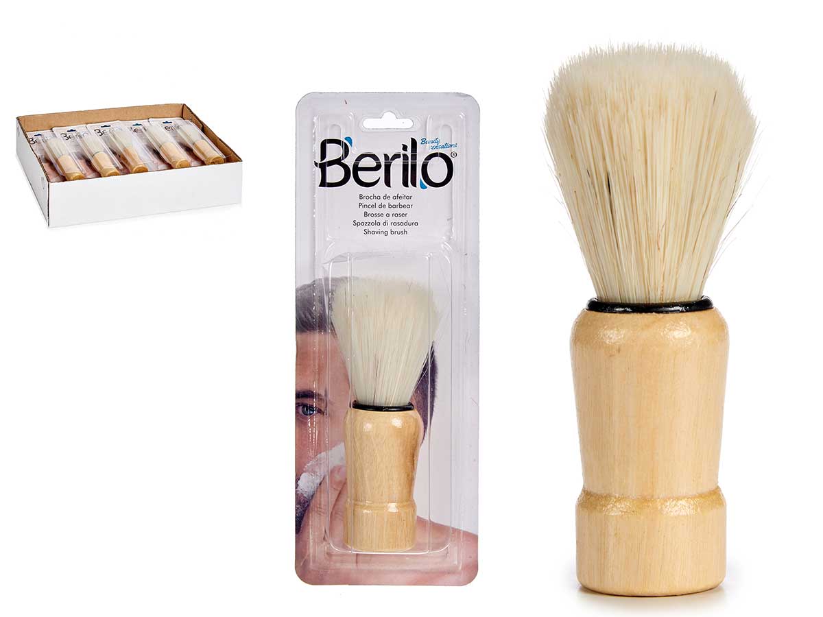 Brocha afeitar mango madera