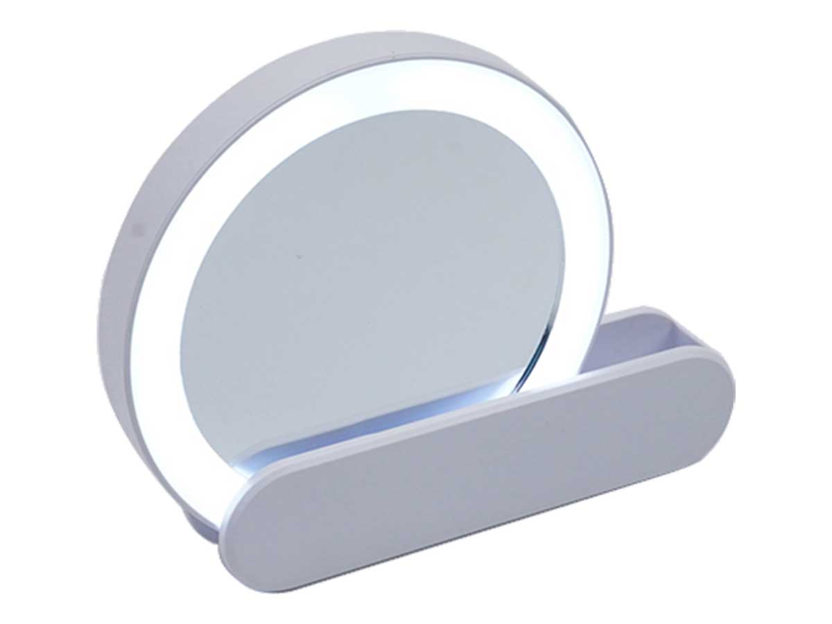 Abs travel mirror with led and usb cable - Image 2