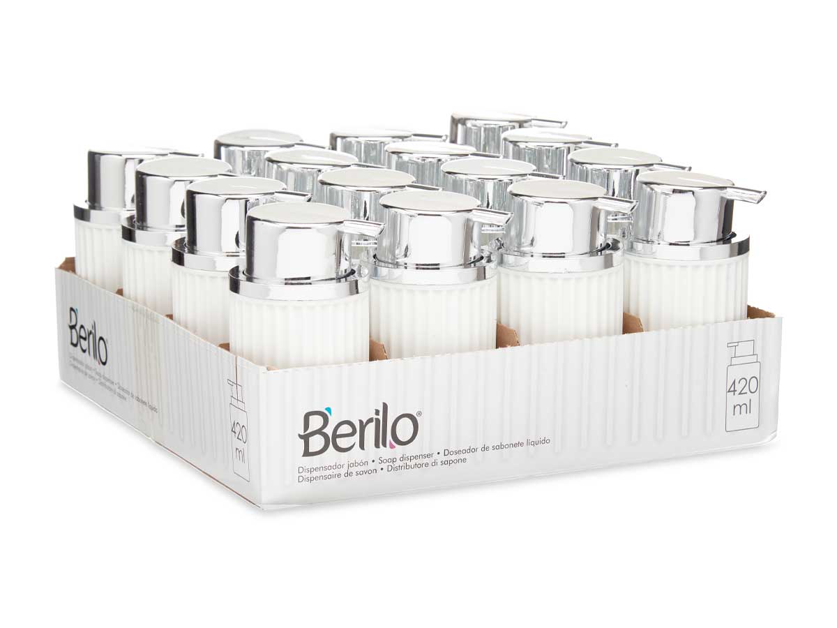 420ml white plastic soap dispenser - Image 3