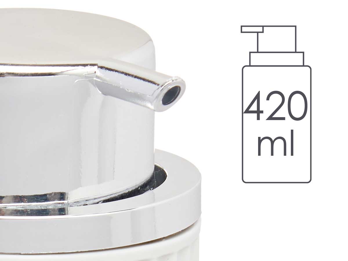 420ml white plastic soap dispenser - Image 4