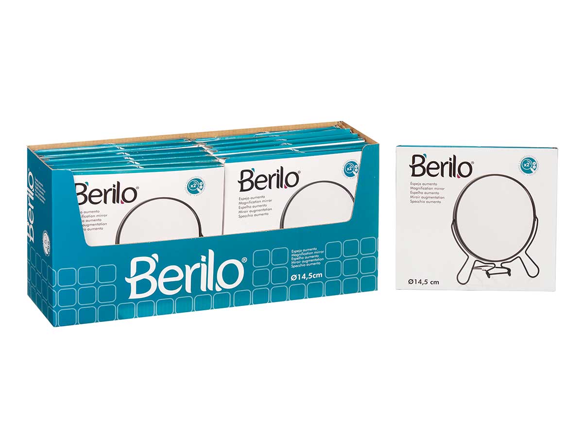 Double-sided magnifying mirror 14,5 cm black - Image 2