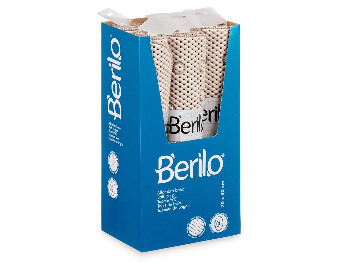 Tapis bain antidérapant caoutchouc beige grand - Image 3