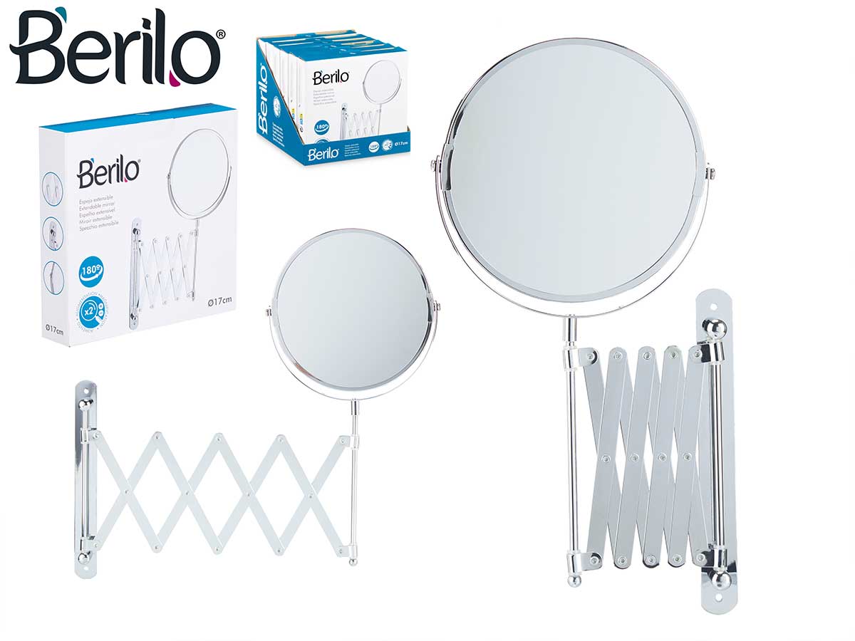Espejo extensible brazo doble cara 17cm