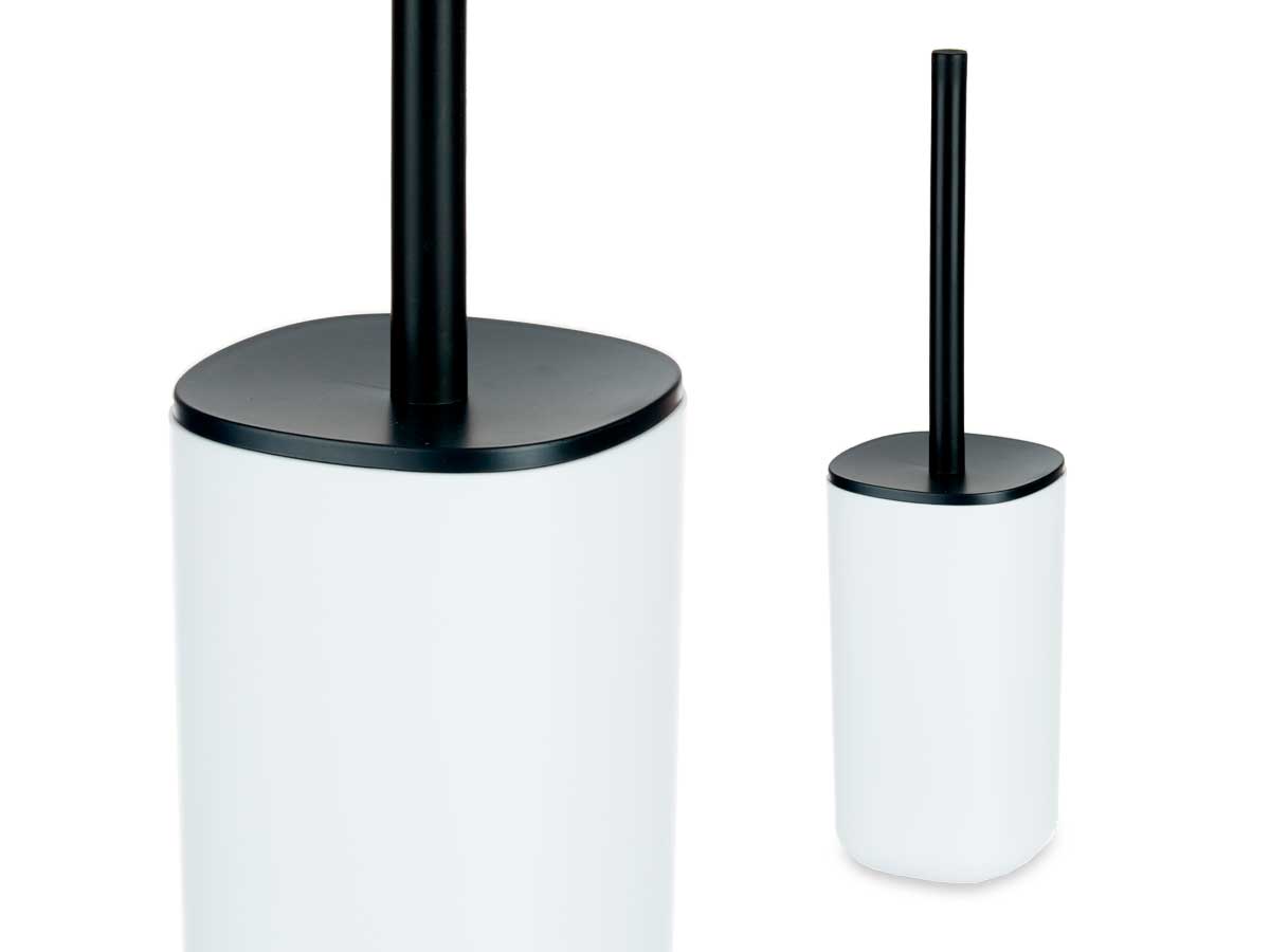 Brosse toilette en plastique blanc mat - Image 4