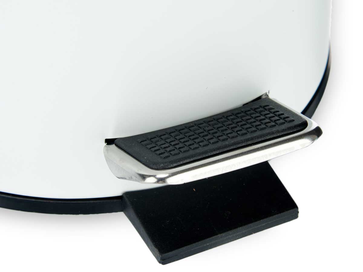 Papelera metal tapa bambu 3l blanco - Image 4