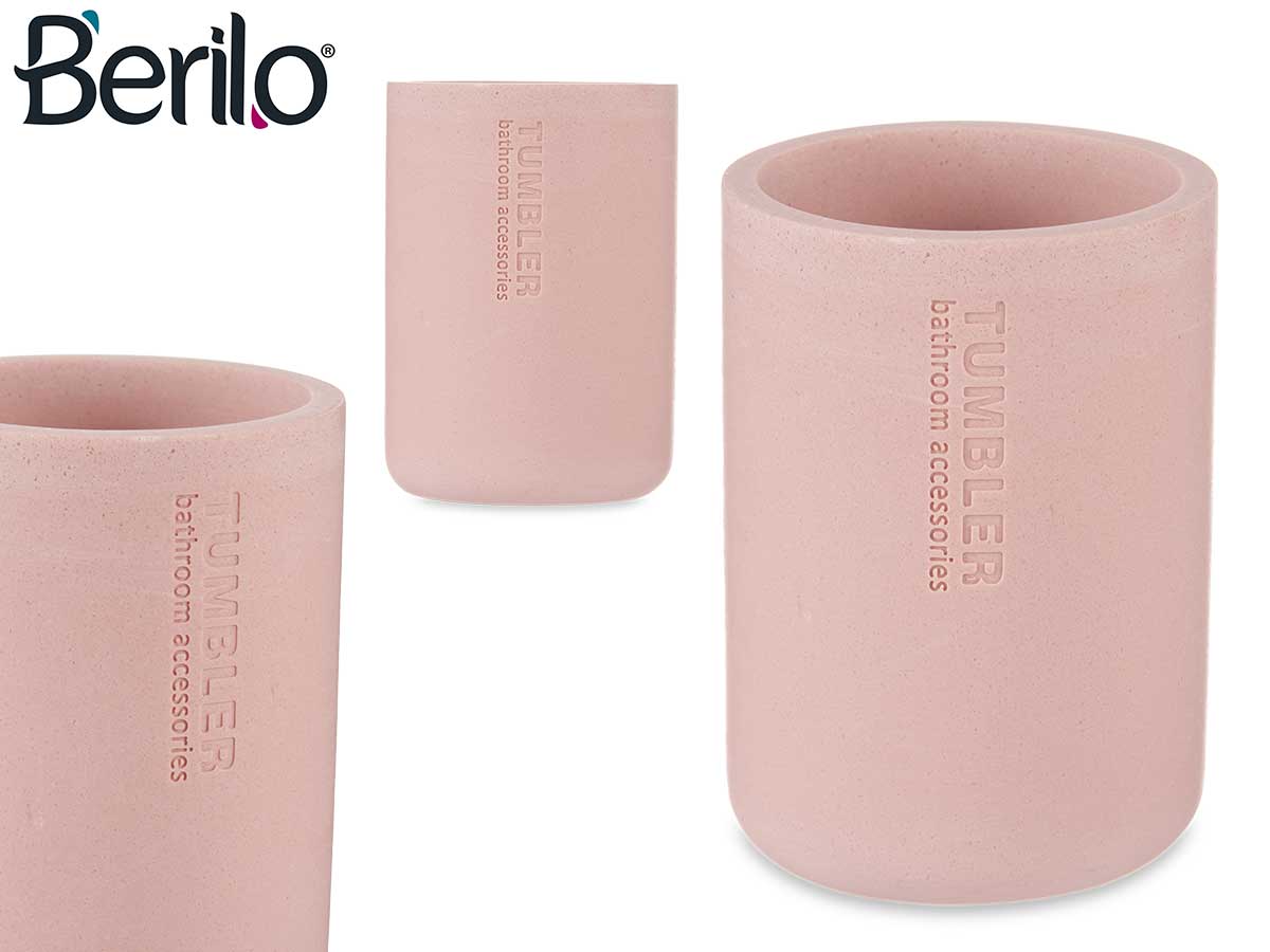 Verre résine rond rose