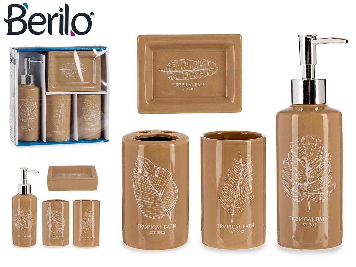 Tropical bathroom ceramic 4 pcs set