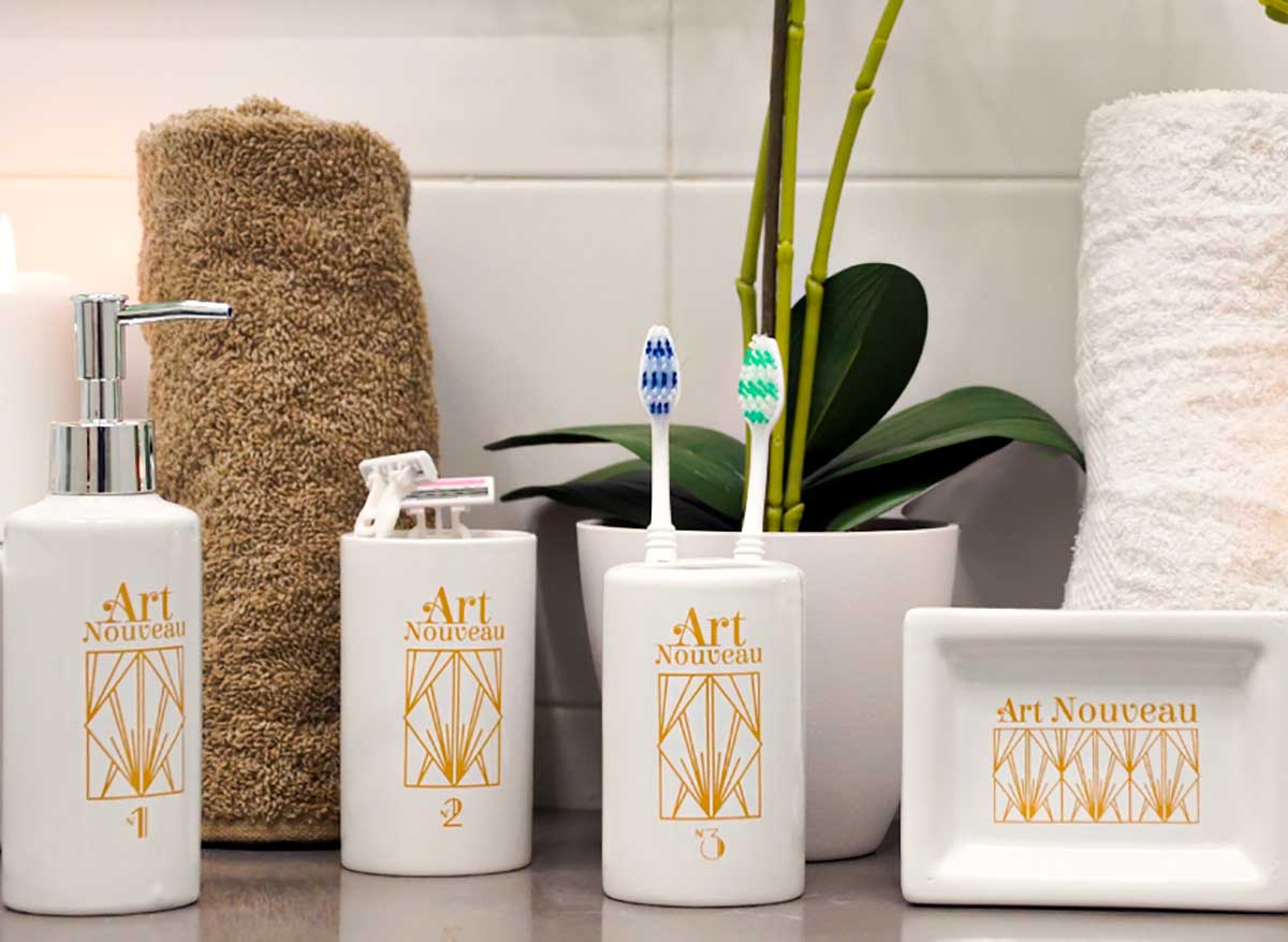 Art bathroom ceramic 4 pcs set - Image 2