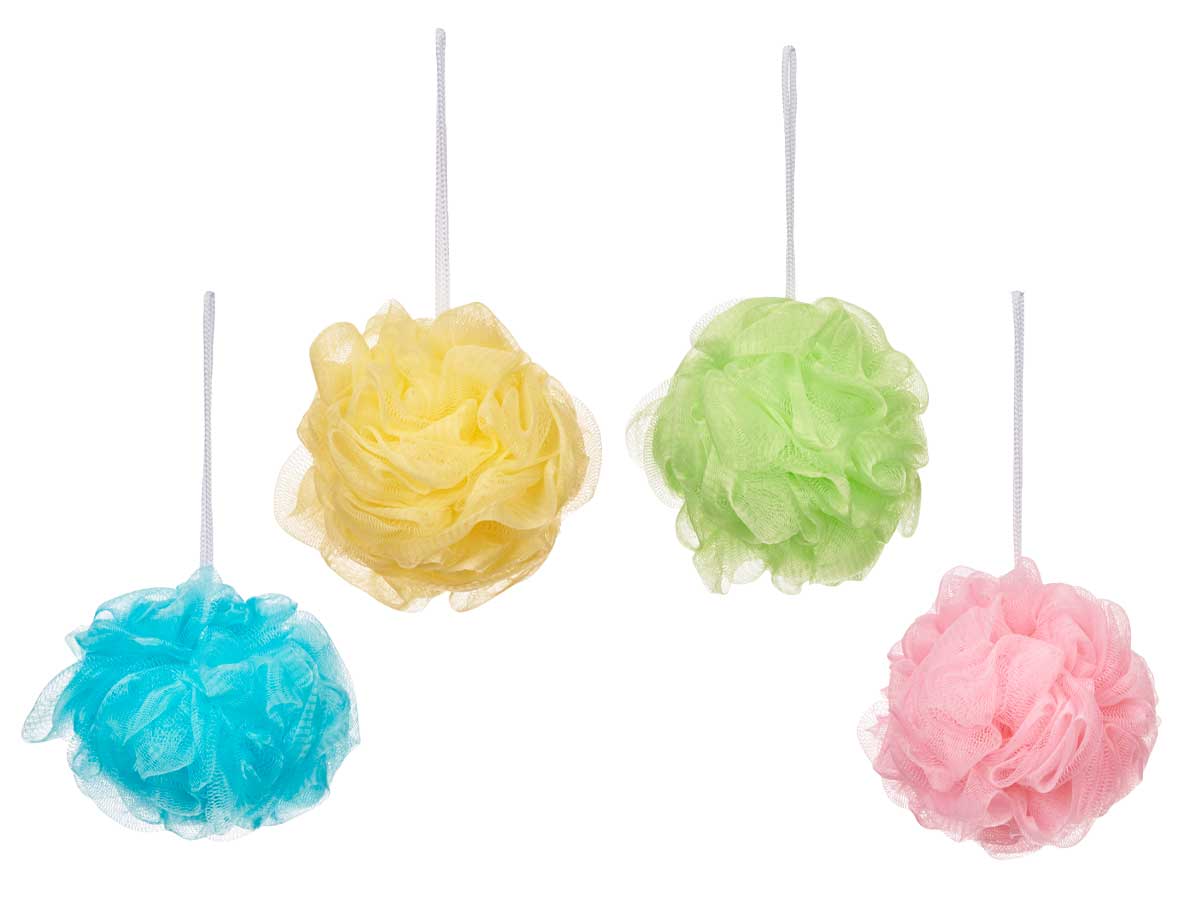 Mesh balls bath sponge pvc box assort 4 colors - Image 2